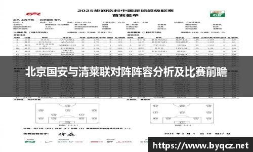 北京国安与清莱联对阵阵容分析及比赛前瞻