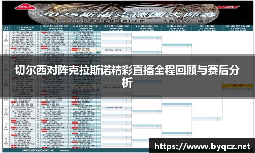 切尔西对阵克拉斯诺精彩直播全程回顾与赛后分析